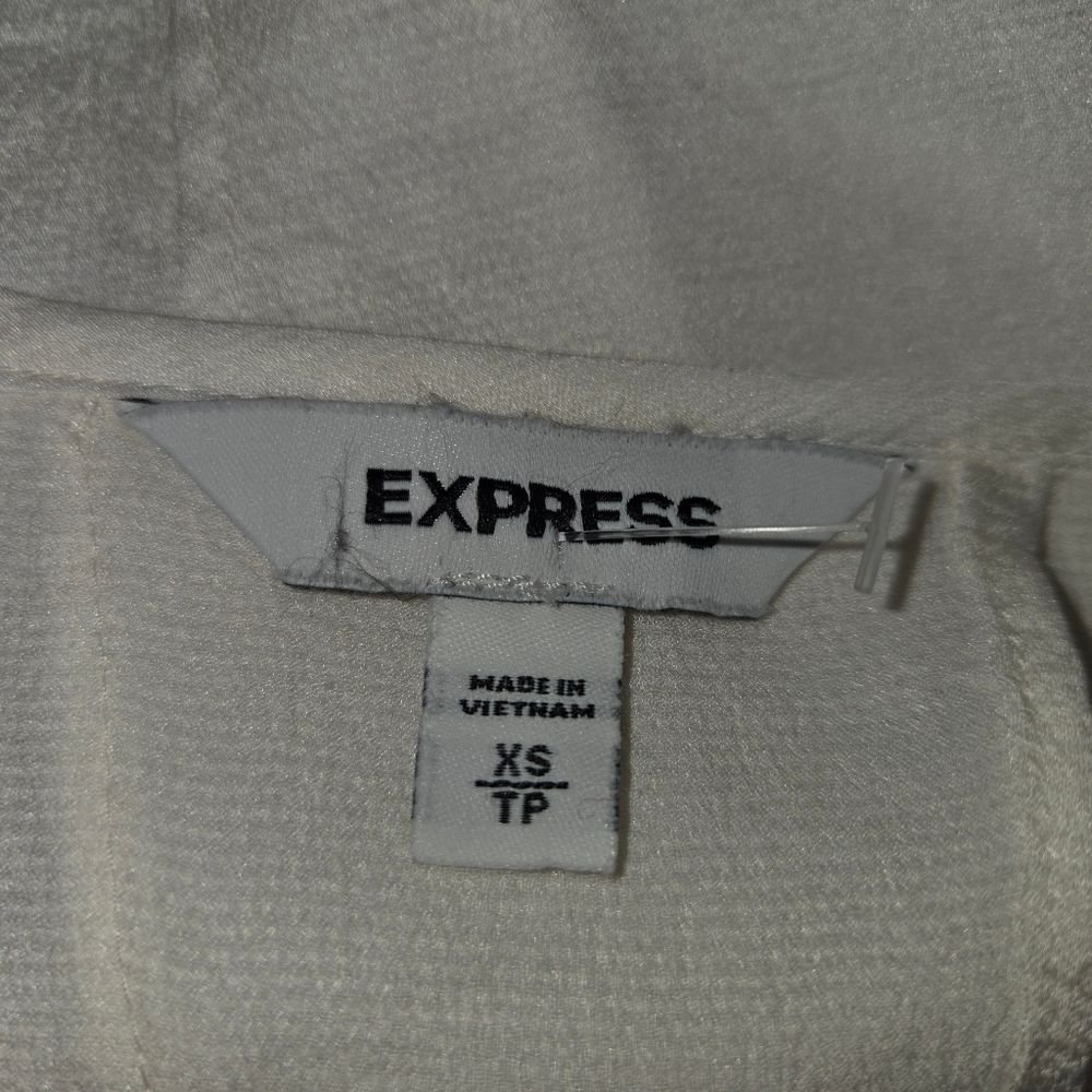 Express Semi Sheer Cream Split Back Tie Tank Top … - image 4